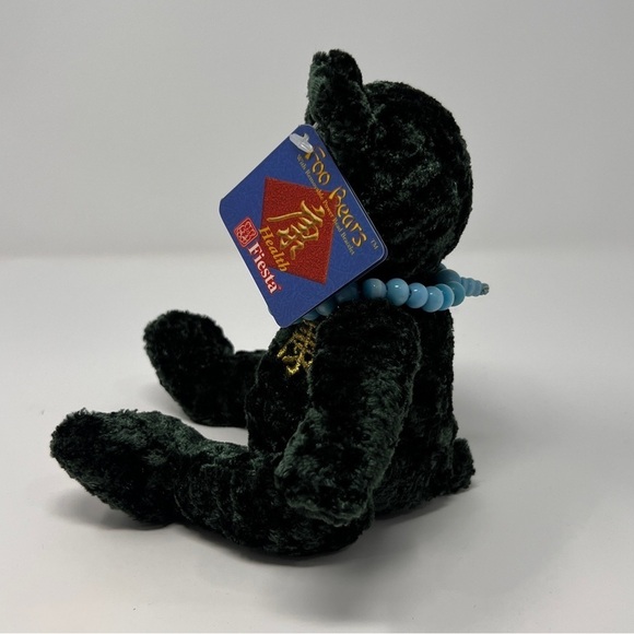 NWT Fiesta Foo Emerald Geeen Health Bear With Turquoise Power Bead Bracelet - Picture 4 of 7